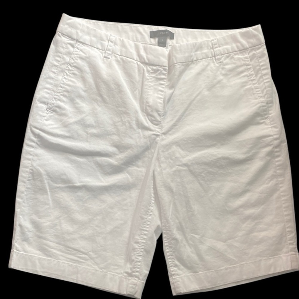 J. Crew White Flat Front Shorts Timeless Style